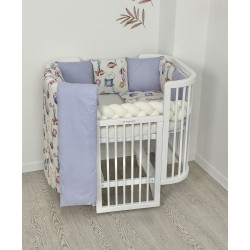 Kokvilnas gultas veļas komplekts "Watercolor Ocean"